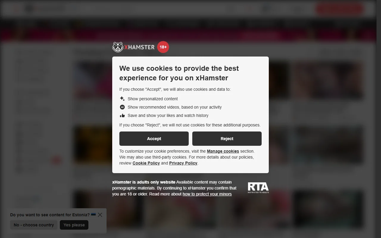 Screenshot: Xhamster Screenshot of Xhamster